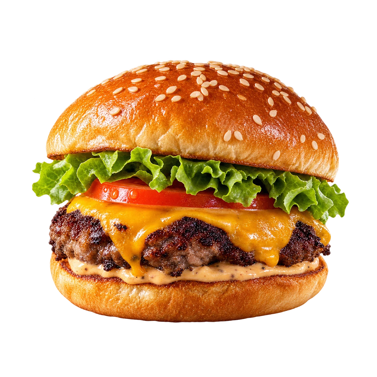 Concept burger on a transparent background