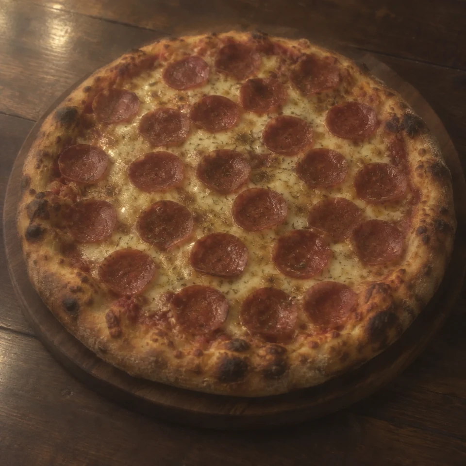 Pepperoni pizza, before
