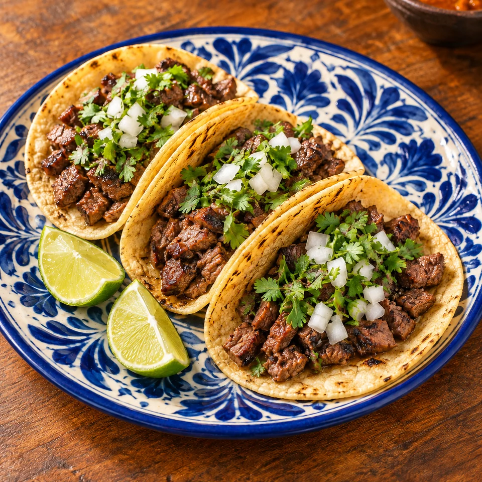 Carne asada tacos, after